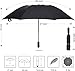 LANBRELLA Compact Reverse Folding Umbrella Auto Windproof Travel Umbrella-Black