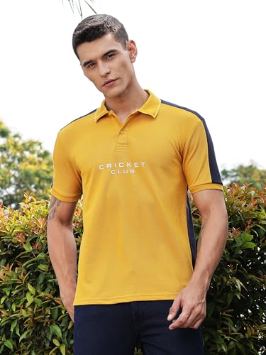 Image of Thomas Scott Men's | Typography | Polo Collar | Regular Fit | Cotton Blend | Knitted | Casual Tshirt