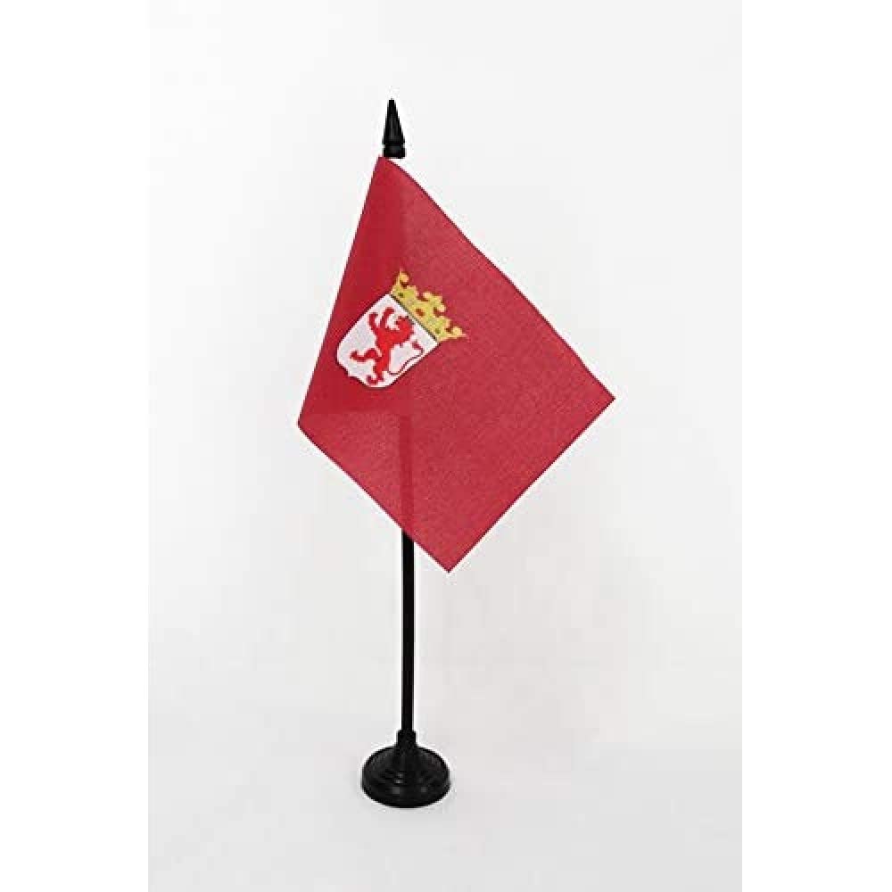 AZ FLAG, Province of León Table Flag 4'' x 6'', León Office Mini Banner 100% Polyester 15 x 10 cm
