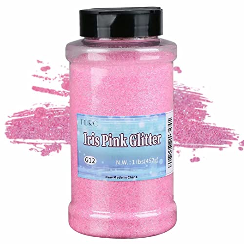 TORC Iridescent Hot Pink Fine Glitter 1 Pound 16 OZ Glitter Powder for Slime Tumblers Resin Crafts Nail Cosmetic Festival Decoration