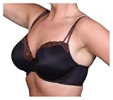 GO2BRAS Tiffany Smooth Cup Bra, Black w/Brown 36DDD