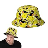 YREYBN Duck Bucket Hats, Duck Hat, Cute Print Outdoor Fisherman Hat, Hats Beach Fisherman, Suitable for Travelling, Outdoor Activities Fisherman Hat for Women and Men Yellow
