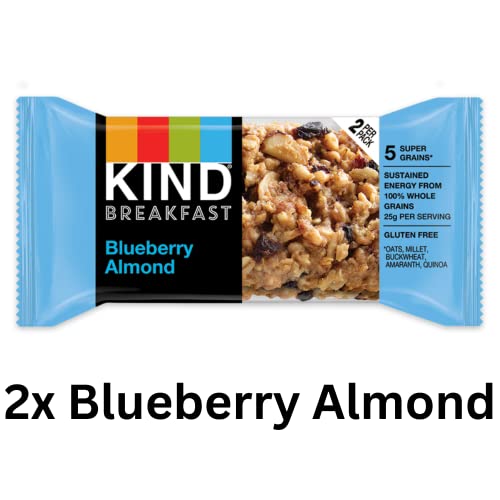 Kind Breakfast Bar Variety Pack 6 Flavors Healthy - Dark Chocolate, Blueberry Almond, Honey Oat, Peanut Butter, Almond Butter, Peanut Butter Banana Dark Chocolate - 12 Pack - 24 Bars #TOP7