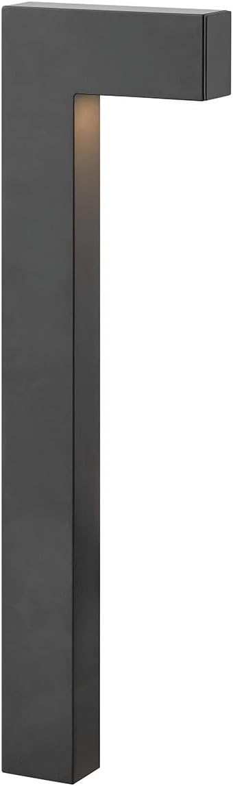 Hinkley Atlantis 1518SK-LL Large LED Low Voltage 2700K Landscape Pathway Light, 12v, Dimmable, Aluminum, Safe for Wet Conditions, Satin Black Finish with Etched Glass Lens