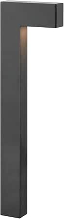 Hinkley Atlantis 1518SK-LL Large LED Low Voltage 2700K Landscape Pathway Light, 12v, Dimmable, Aluminum, Safe for Wet Conditions, Satin Black Finish with Etched Glass Lens
