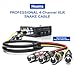 Heams 2 Pack Professional 4 Channel XLR Snake Cables 6FT, Noise Free and Long-Lasting Snake Cable, All Copper Conductors XLR Male to Female Recording Snake for Live and Studios, Color Cording
