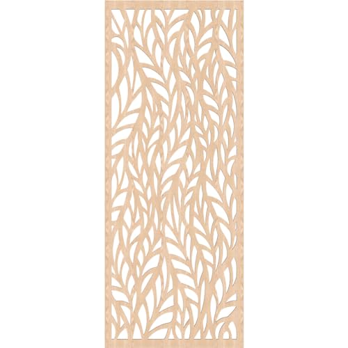 Image of Ortonville Decorative Pierced Fretwork Wood Wall Panels, 27 3 /8 inchW x 69 3 /8 inchH x 3 /8 inchT, Red Oak