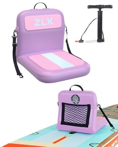 ZLX Paddle Board Seat with Back Support, Portable Kayak Seat, Air Pump Included, Universal...