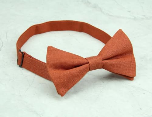 Image of Mens Solid Linen Ties - Slim Pattern Necktie for Men Wedding Groomsmen