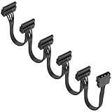 Le câble d'alimentation IDE 4 broches vers 5 x SATA est fabriqué en fil positif de 18 AWG, noyau en cuivre étamé, avec une bonne conductivité, une alimentation continue et stable, et prend en charge l'alimentation à courant élevé