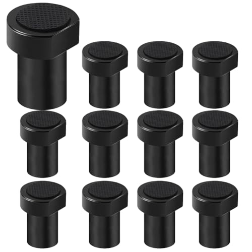 12 Stück Bankhaken Aluminiumlegierung Bankklemme Bank-Hundeklemme Holzbearbeitungstisch Spannbacken Werkbank Positionierung Hobelstopfen Hunde-Klemme Hobelbank Zubehör für 20mm Hundeloch, Schwarz