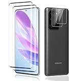 Carantee Schutzfolie für Panzerglas für Samsung Galaxy S20 Ultra Kameraschutz, 2+2 Stück 9H Härte Blasenfrei Displayschutz für Samsung S20 Ultra Folie, Ultra Klar, Fingerabdruck-ID Displayschutzfolie