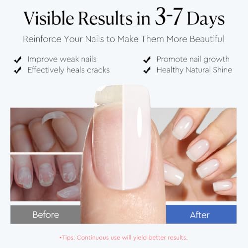 AzureBeauty 18ml Nail Strengthener and Growth, Milky White Nail Polish - image 2