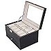 Produktbild NBVCX Wohnaccessoires Watch Box Organizer für Männer 20 Slot Watch Aufbewahrungsbox Slots 2 Schichten Schmuck Uhren Display Abschließbare Glasdeckel Leder Geschenk