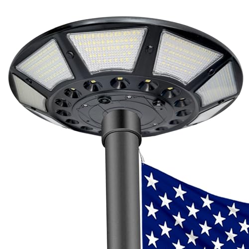 enrybia Flagpole Solar Light Brightest 566 LED Flag Pole Light Solar Powered with DC Charge Port Last Up to 20 Hrs Outdoor Dusk to Dawn IP67 Water-Resistant for Most 15 to 40ft Flag Poles