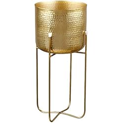 Macetero Ikea Dorado My- Stylo Collection Macetero con soporte, color dorado, 20 cm, tamaño del producto: longitud: 20 cm, ancho: 20 cm, altura: 42 cm, diámetro exterior: 20 cm, diámetro máximo maceta: 20 cm