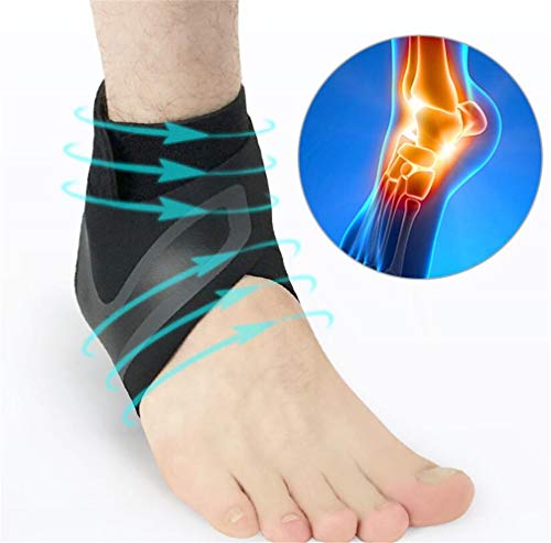 Xemz Ankle Support Brace, Adjustable Ankle Strain Protector Strap, Against Sprains Arthritis Compression Wrap Stabilizer, Pain Relief Foot Sleeve For Basketball Sport Injuries Recovery, 1 Pairs (S) #TOP3