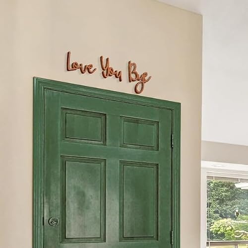 2025 New Year Gift - Cute Metal Door Topper Love You Bye Over Door Frame Decor Corner Sign Black Ornaments Wood Decorations Funny Christmas (Love You Bye-B)