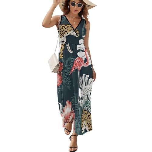 Robe Maxi Col V Fluide et Légère en Tissu Respirant pour la Plage