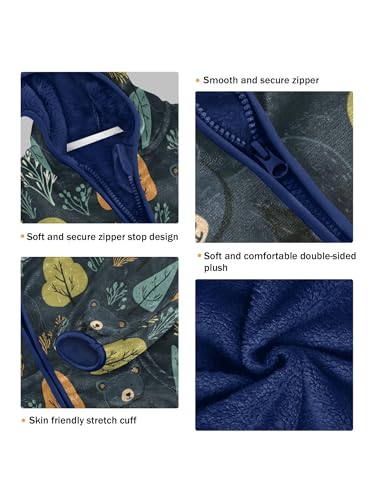 Cute Bear and Forest Tree Girls Fleece Jacket Girls Fall Jacket Boys Coats Zip Up Hoodie Children Sherpa Warm Outerwear 2-10T3