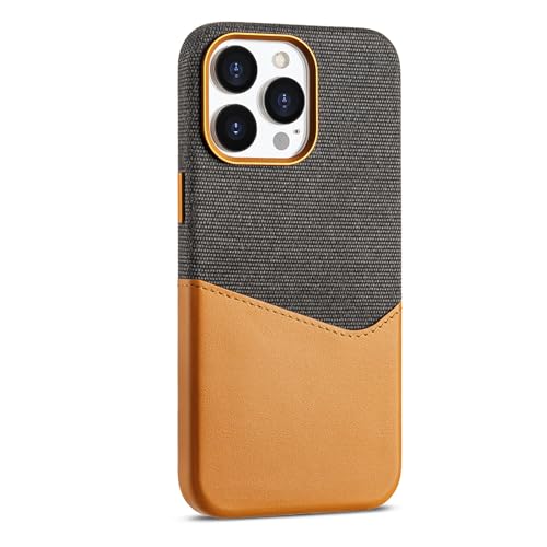 CQSJX Magnétique Coque pour iPhone 15 Pro Max/15 Pro/15 Plus/15, Mince Léger Toucher Soyeux Affaires Cuir Étui avec Emplacements Cartes,Marron,15Pro