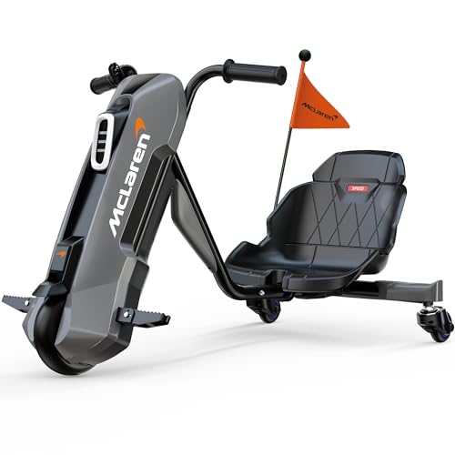Image of 24V Electric Go Kart for Kids Age 6-12, 360 Spin Drift Cart, Black