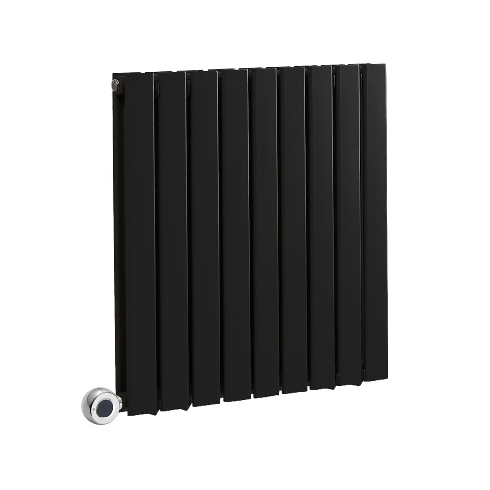 Milano Black Alpha 800W Horizontal Double Flat Panel Wifi Electric Radiator - 635Mm X 630Mm