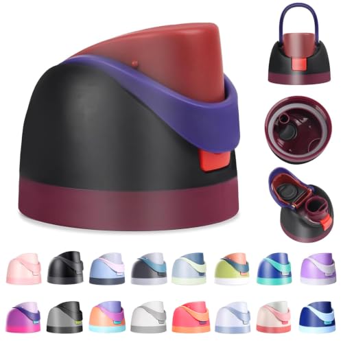 Ruzkq Replacement Lid for Owala Freesip, Compatible with Owala Cup 16oz 24oz 32oz 40oz, One Button Water Bottle Top Lid Replacement Accessory, Leakproof, BPA-Free, Black Purple