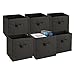 Foldable Cube Storage Bins - 6 Pack - These Decorative Fabric Storage Cubes are Collapsible and Great Organizer for Shelf, Closet or Underbed. Convenient for Clothes or Kids Toy Storage Unit (Black)
