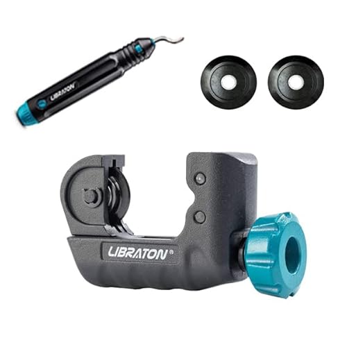 Libraton Mini Tubing Cutter Copper Cutter 1/8" To 1-1/8" With Deburring Tool & Replacement Blade For Copper Pipe, Aluminum Pipe, Thin Stainless Steel Pipe #TOP28