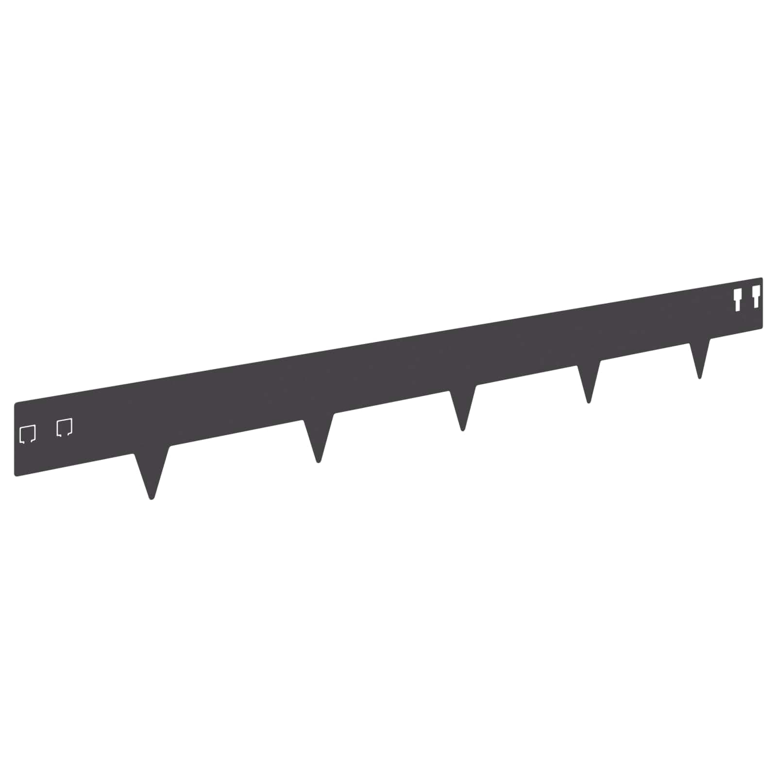 Lot de 20 bordures de pelouse en acier noir 100 x 12 cm