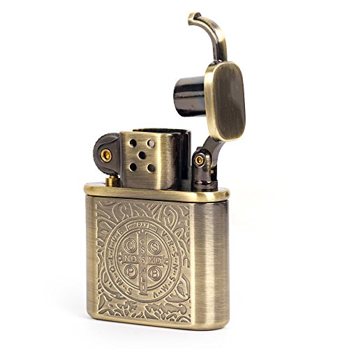 Bronzy Carved Constantine Antique Style Lift Arm Oil Petrol Lighter by Zorro
