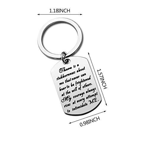 WUSUANED Jane Austen Quote My Courage Always Rises Keychain Pride and Prejudice Feminist Gift Literary Gift2