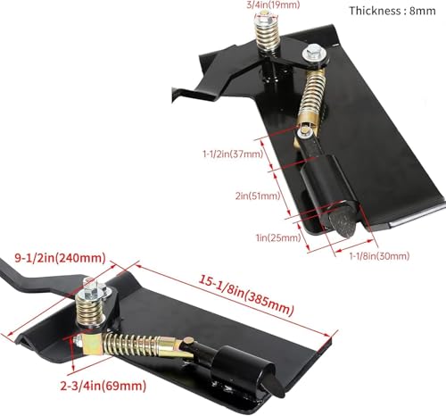 Image of ECOTRIC Pair Universal 1 /2 inch Quick Tach Mount Plate & Conversion Adapter Latch Box Compatible with Kubota Bobcat Skid Steers Tractors Bobtach QTK Sturdy Steel Black (2 Packages)