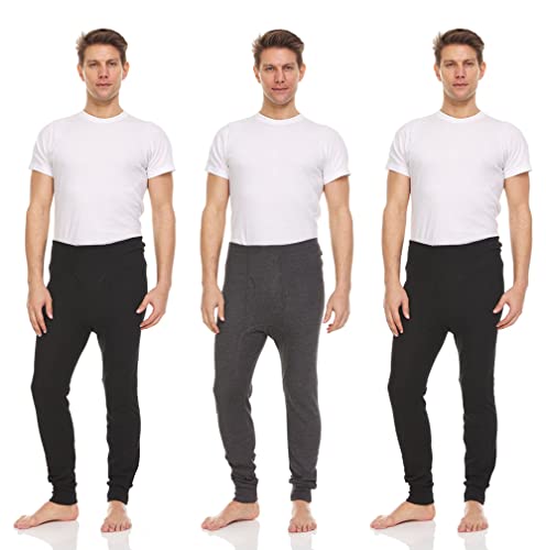 Mens Thermal Long John Pants - Thermal Bottom Base Layer for Tshirts & Jackets - Lightweight Thermal Underwear Mens - 3 Pack2