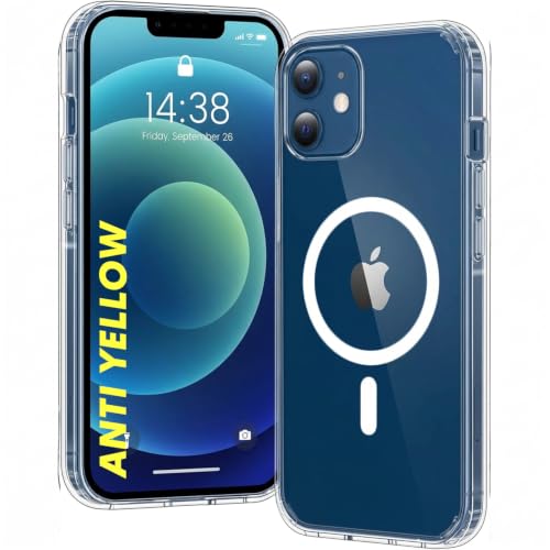 Image of DIZORO Crystal Clear Magnetic Compatible with iPhone 12 /12 Pro Case with Anti-Yellow Anti-Scratch Shockproof Transparent Cover
