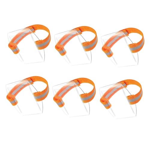 HORIALENCE 6 Cordones Para Porta Credencial De Brazo Transparentes Ajustables De Poliéster Naranja