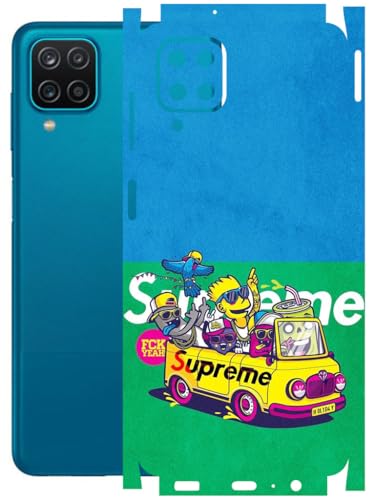 Image of AtOdds - Full Body Back Screen Guard Protector Film - Lamination Wrap Skin Sticker Compatible with Samsung Galaxy A12 | Scratchproof Matte Finish (Simps)
