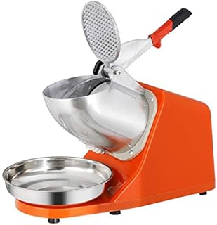 ZENY Electric Ice Crushers 300W 2000r/min w/Stainless Steel Blade Shaved Ice Snow Cone Maker Kitchen Machine (Orange)