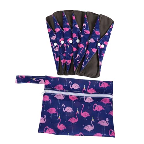 PACKOVE Compresas Sanitarias Reutilizables Lavables con Funda Absorbentes con Fibra de Bambú Activado para Mujer Diseño Animal