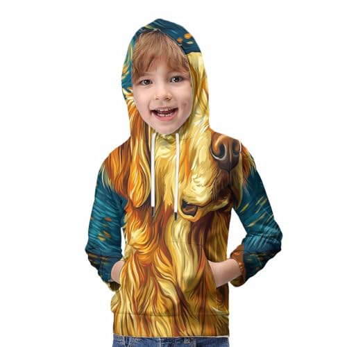 Sweatshirt Labrador imprimé 3D ado pull capuche fille garçon vêtement hiver - 5