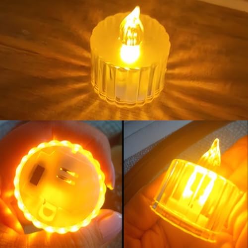 Image of HAIDOLIANG 48PCS Tea Lights Candles | LED Flameless Candles Battery Operated for Holiday Gifts, Electric Tealight for Bedroom,Table,Birthday Decorations