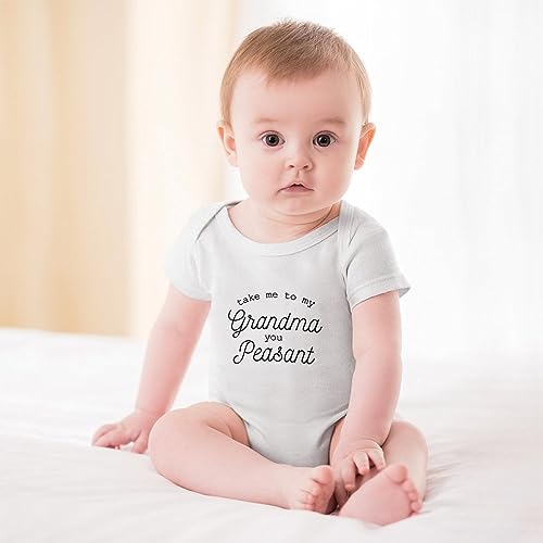 Take Me To My Grandma You Peasant Summer Baby Jumper Short Sleeve Boys Outfits White 18 Months Boy Romper2