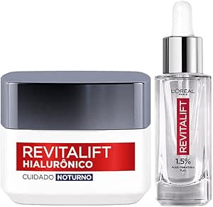 L&#39;Oréal Paris Kit Sérum Preenchedor Facial Anti-Idade 30Ml + Creme Facial Anti-Idade Revitalift Hialurônico 49G