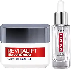 L'Oréal Paris Kit Sérum Preenchedor Facial Anti-Idade 30Ml + Creme Facial Anti-Idade Revitalift Hialurônico 49G