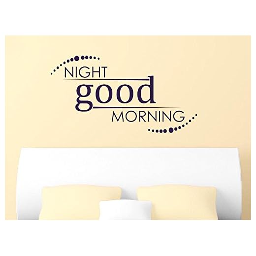 GRAZDesign väggtatuering Wall Stickers – sovrum Tattoo väggdekal Good Night – Good Morning – väggklistermärke text på engelska/98 x 50 cm/840 pastell turkos