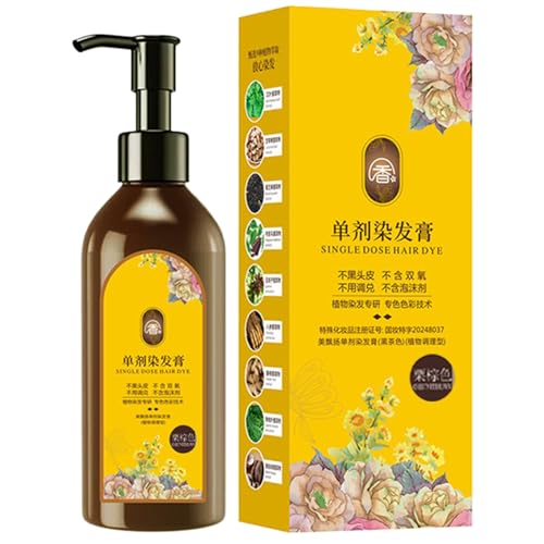 Tinte vegetal para el cabello - Crema para teñir el cabello - Crema a base de plantas con tonos clásicos para familiares y amigos