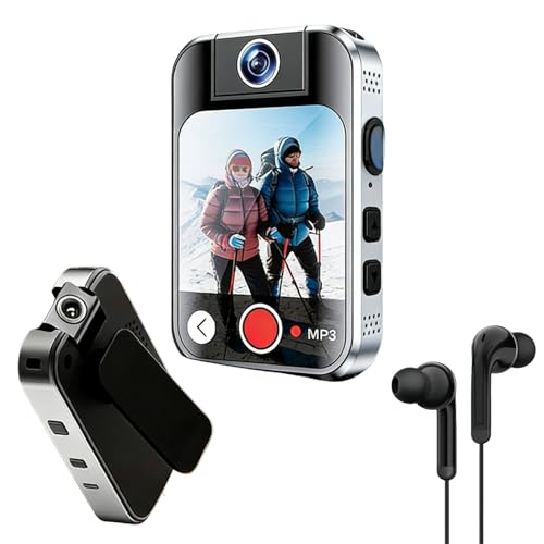 Ouitble Lettore MP3 Bluetooth 5.4 Sportclip 2.0 pollici Touch Screen Music Player con fotocamera per sport, MP3 con 7 giochi cerebrali, video, registratore, foto, e-book, supporta fino a 256 GB