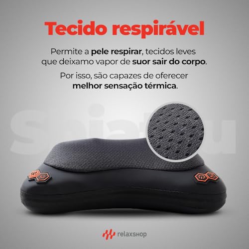 Almofada De Massagem Corporal Aquecimento Shiatsu Confort Relax - BIVOLT