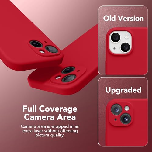 Image of Magnetic for iPhone 15 Plus Case, Compatible with MagSafe, [Full Camera Protection][Screen Protector] Silicone Shockproof Protective Phone Case for iPhone 15 Plus 6.7 inch, Red